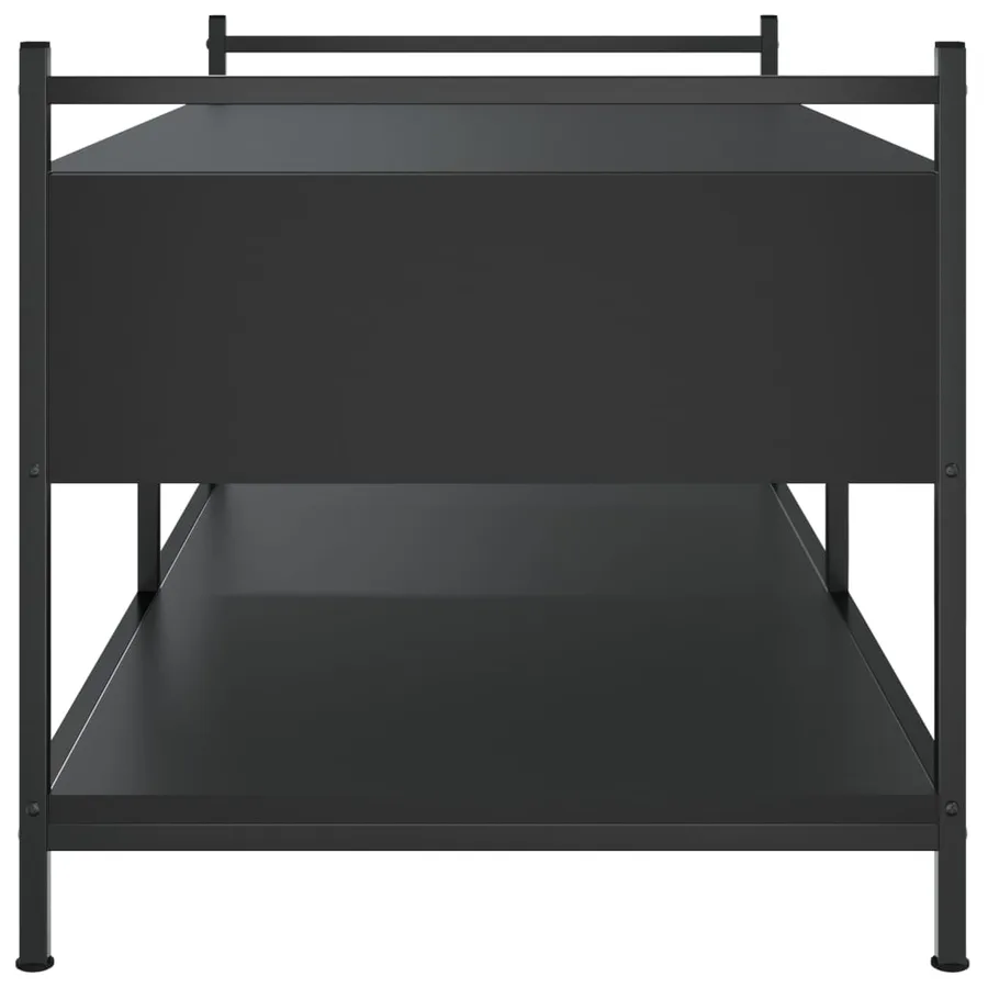 Table basse noir 99x50x50 cm bois d'ingénierie - 7