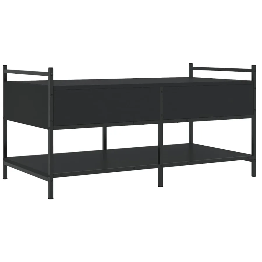 Table basse noir 99x50x50 cm bois d'ingénierie - 8