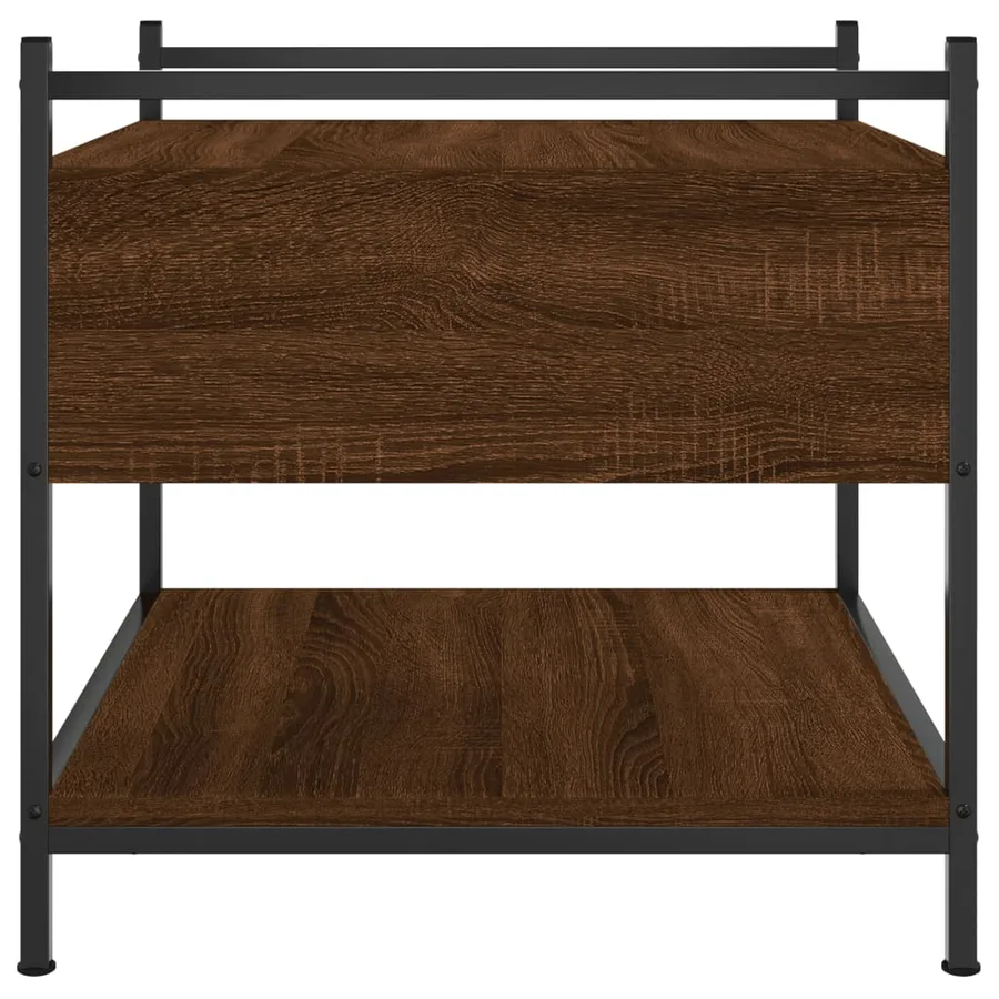 Table basse chêne marron 50x50x50 cm bois d'ingénierie - 7