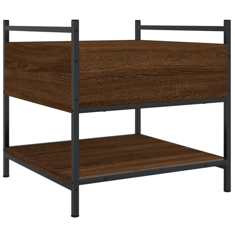 Table basse chêne marron 50x50x50 cm bois d'ingénierie - 8