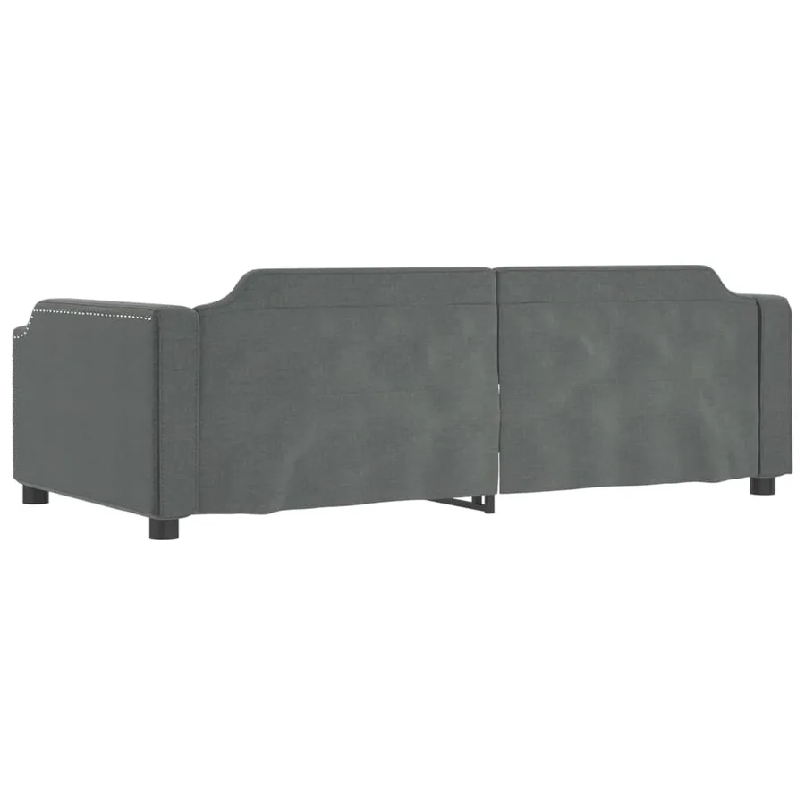 Lit de repos sans matelas gris foncé 90x200 cm tissu - 5