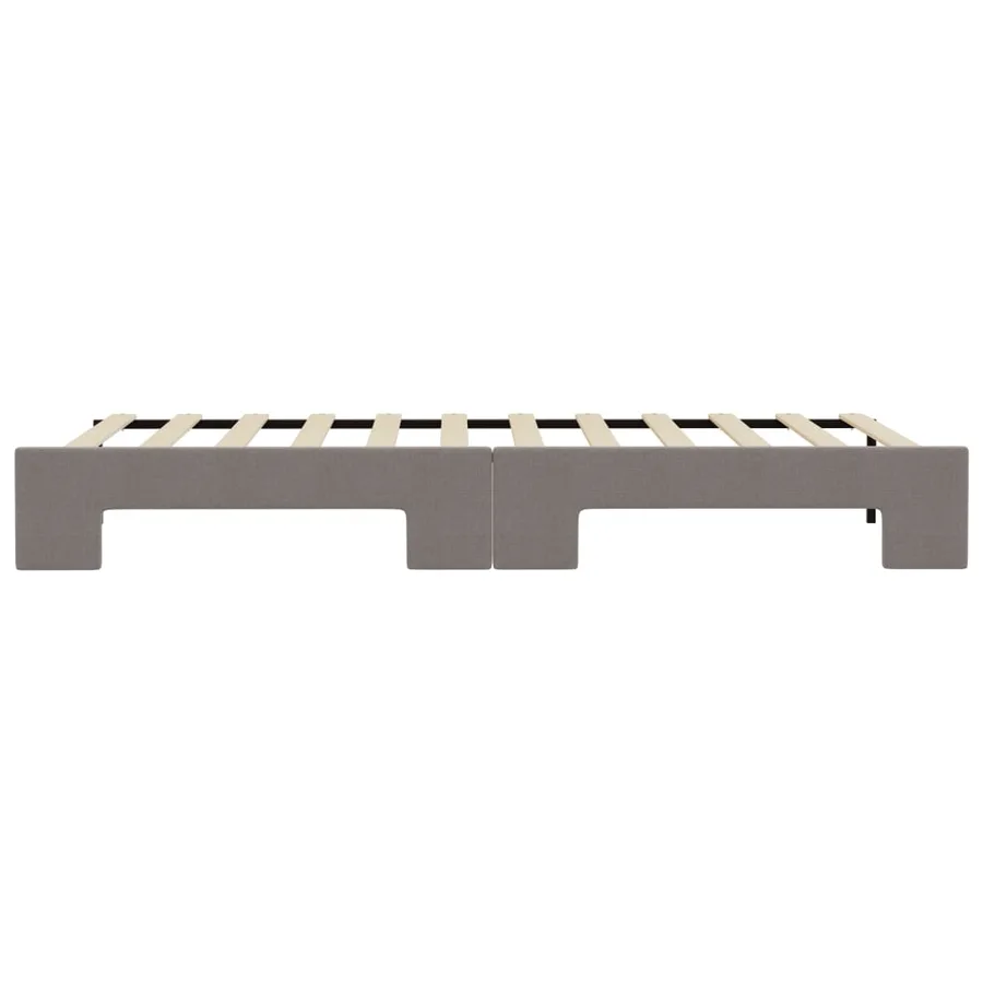 Lit de jour avec gigogne sans matelas taupe 80x200 cm - 9