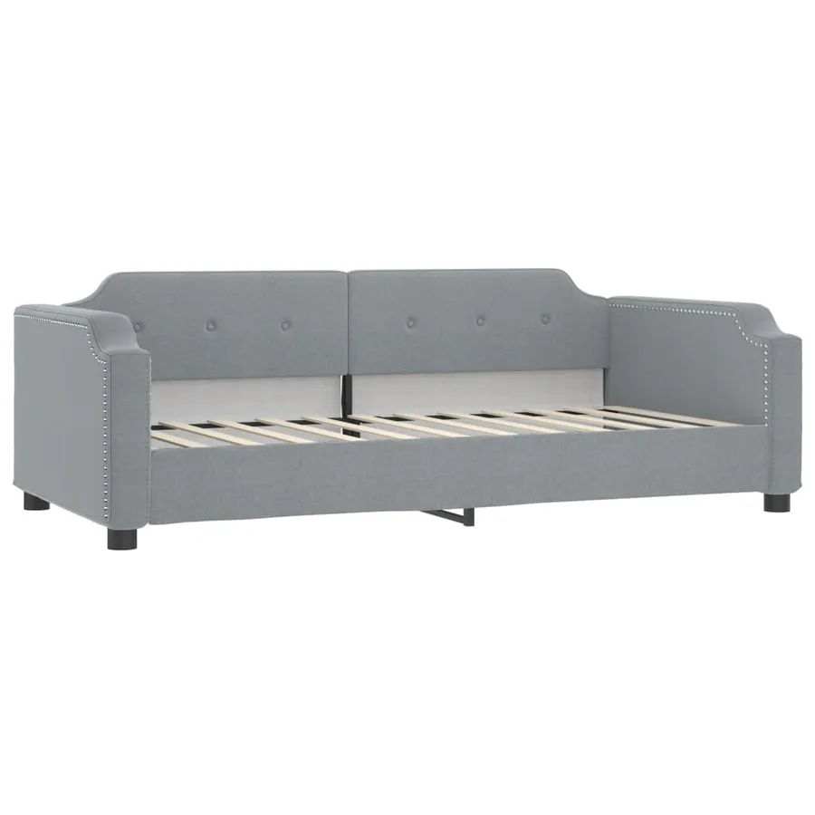 Lit de jour avec matelas gris clair 80x200 cm tissu - 3
