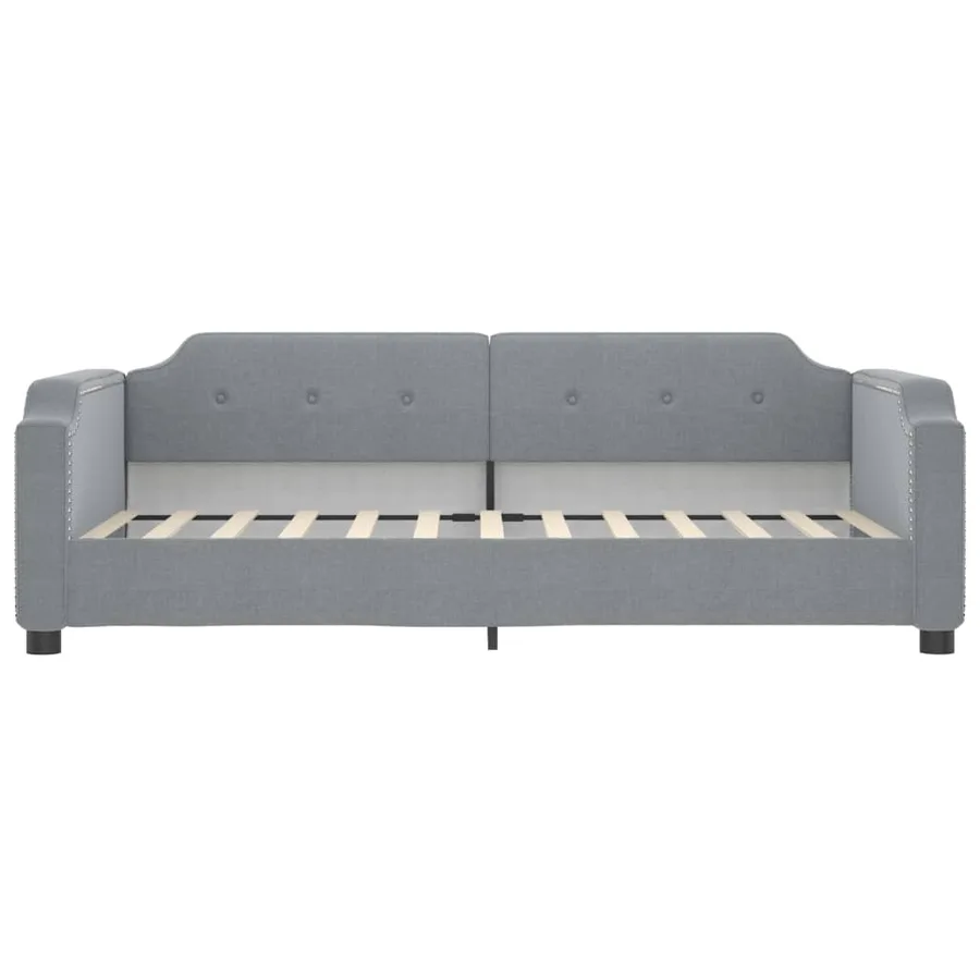 Lit de jour avec matelas gris clair 80x200 cm tissu - 4