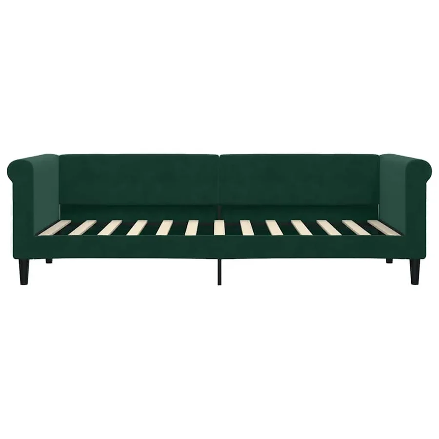 Lit de jour avec matelas vert foncé 80x200 cm velours - 4
