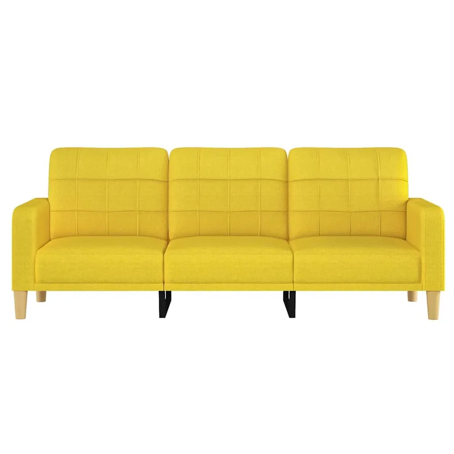 Canapé à 3 places Jaune clair 180 cm Tissu - 3
