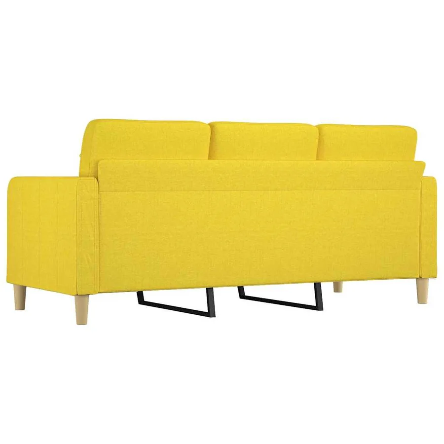 Canapé à 3 places Jaune clair 180 cm Tissu - 5