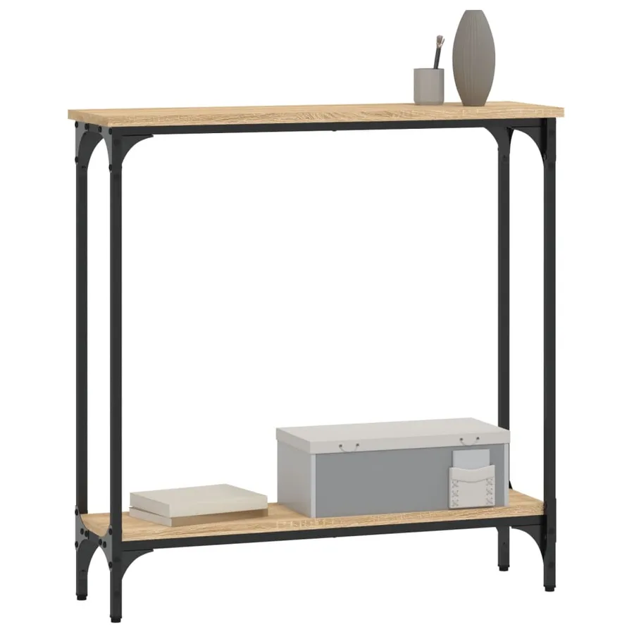 Table console Chêne Sonoma 75x22,5x75 cm Bois d'ingénierie - 3