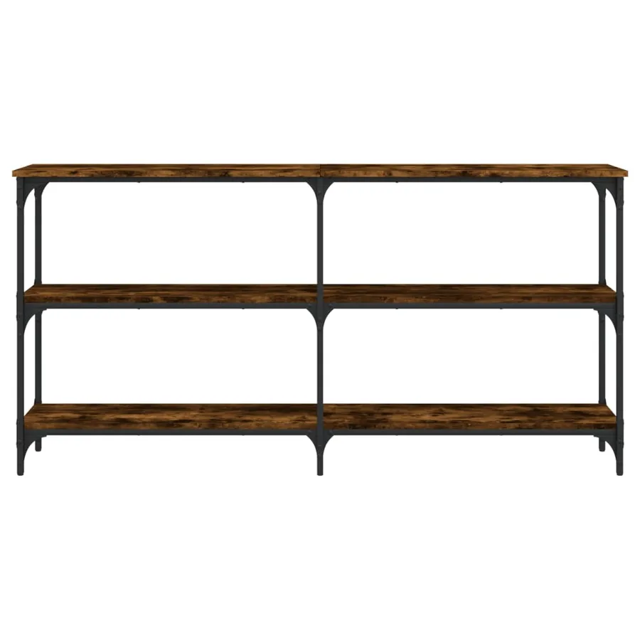 Table console chêne fumé 150x29x75 cm bois d'ingénierie - 4