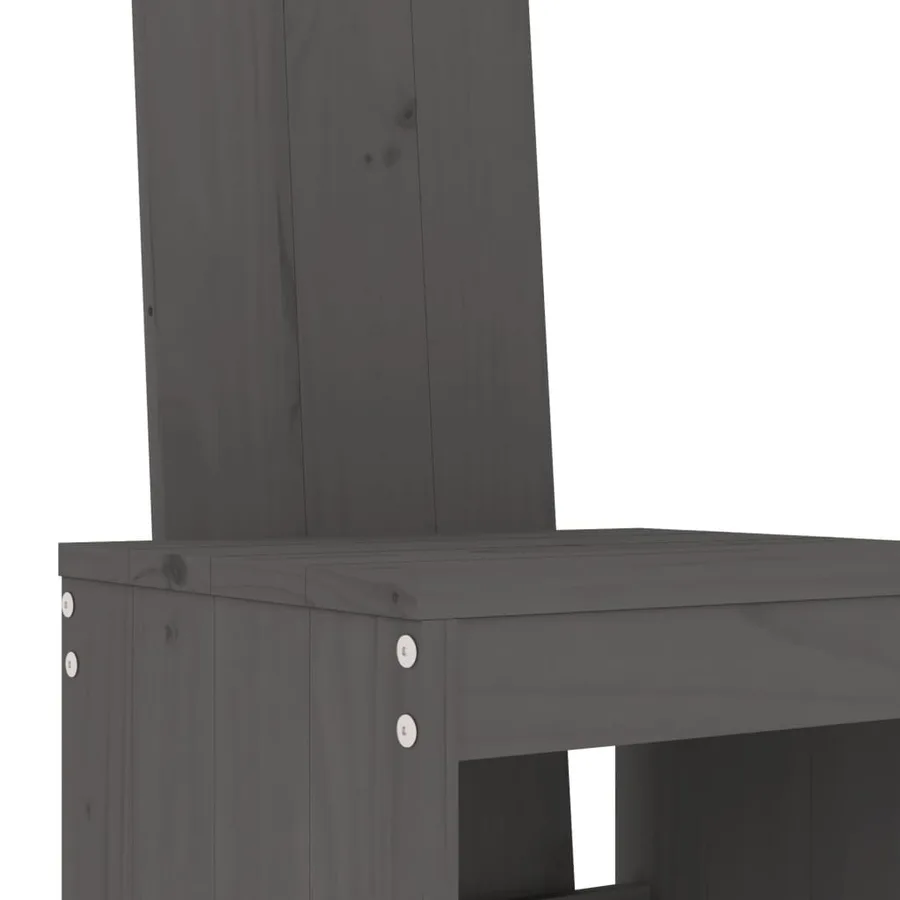 Ensemble de bar de jardin 5 pcs gris bois de pin massif - 5