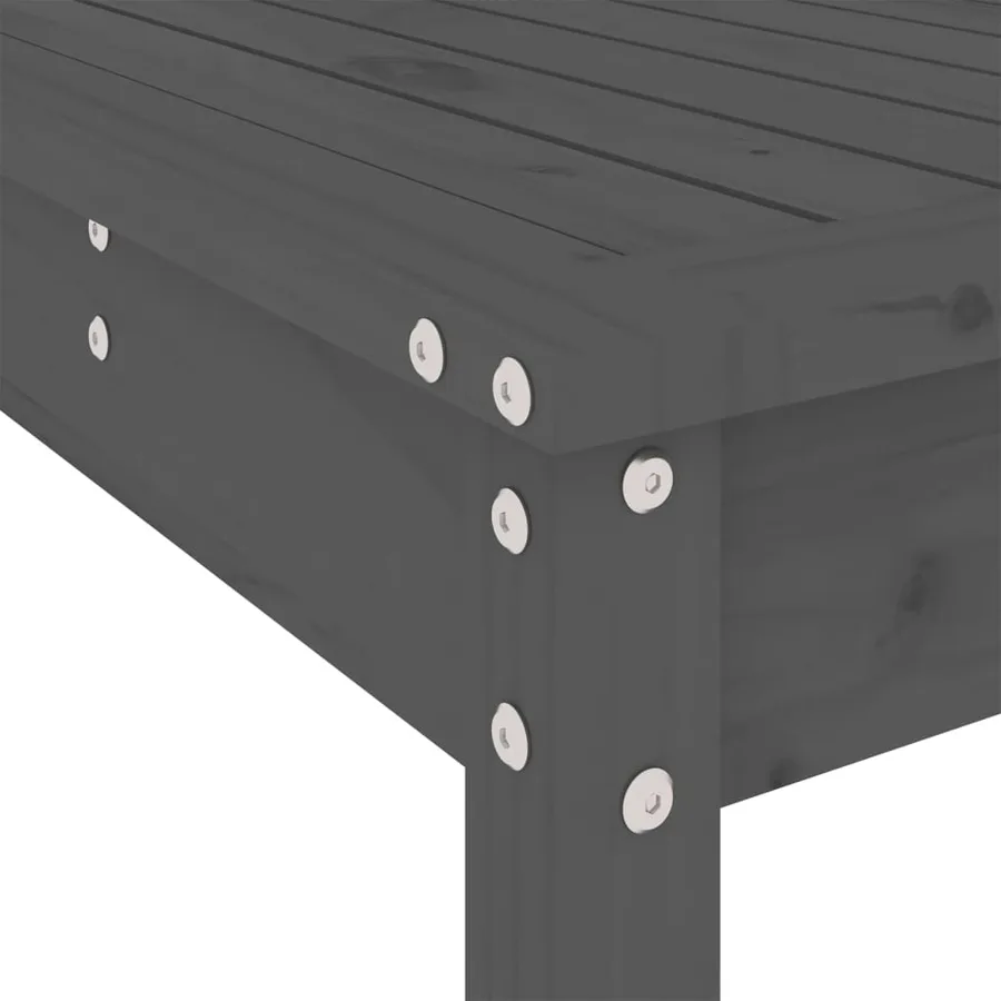 Ensemble de bar de jardin 5 pcs gris bois de pin massif - 7