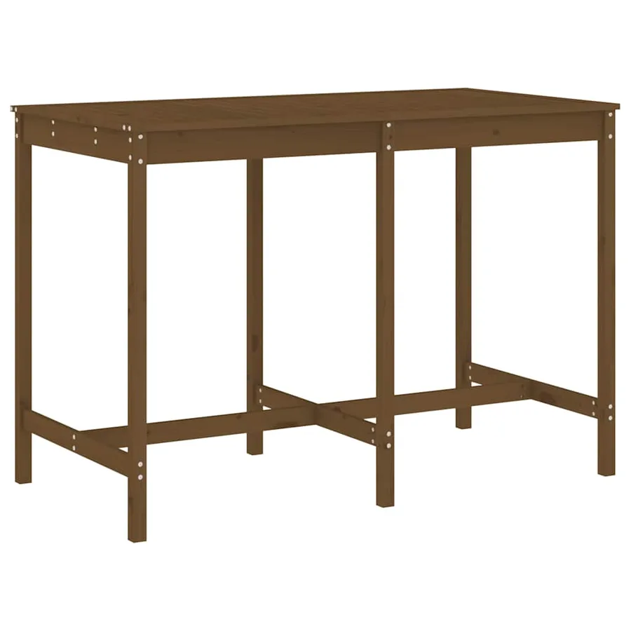 Ensemble de bar de jardin 7 pcs marron miel bois de pin massif - 6