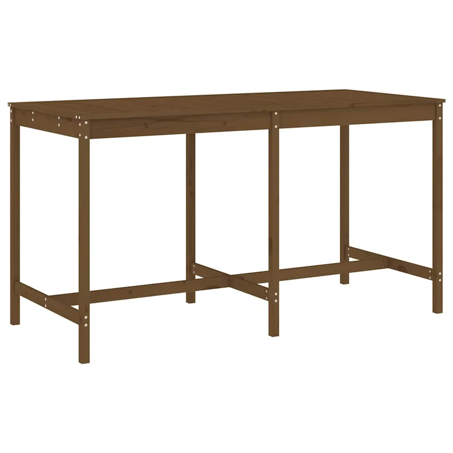 Ensemble de bar de jardin 9 pcs marron miel bois de pin massif - 6