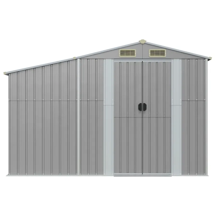 Abri de jardin gris 277x93x179 cm acier galvanisé - 3