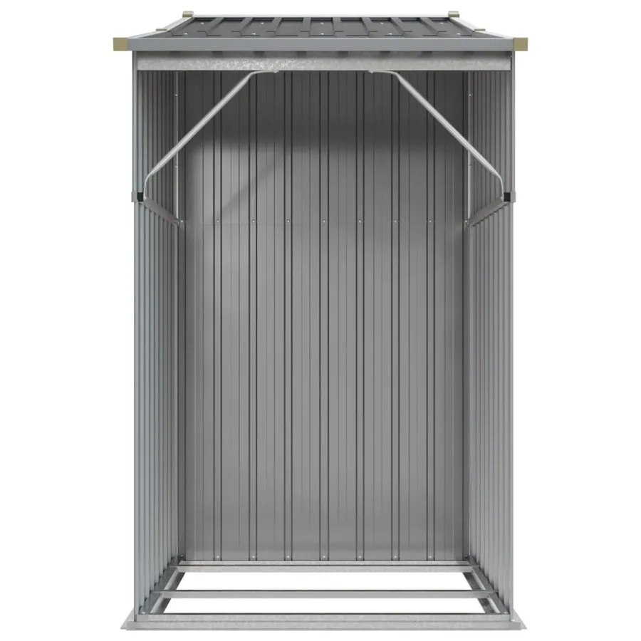 Abri de jardin gris 277x93x179 cm acier galvanisé - 5