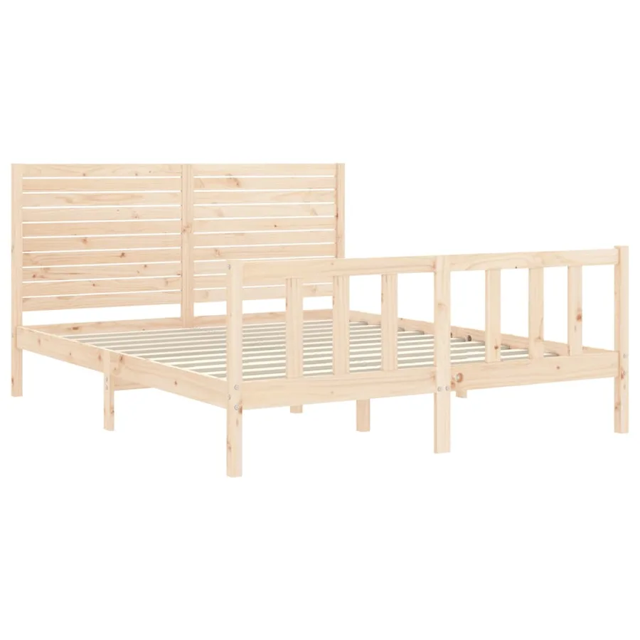 Cadre de lit sans matelas 160x200 cm bois massif de pin - 5