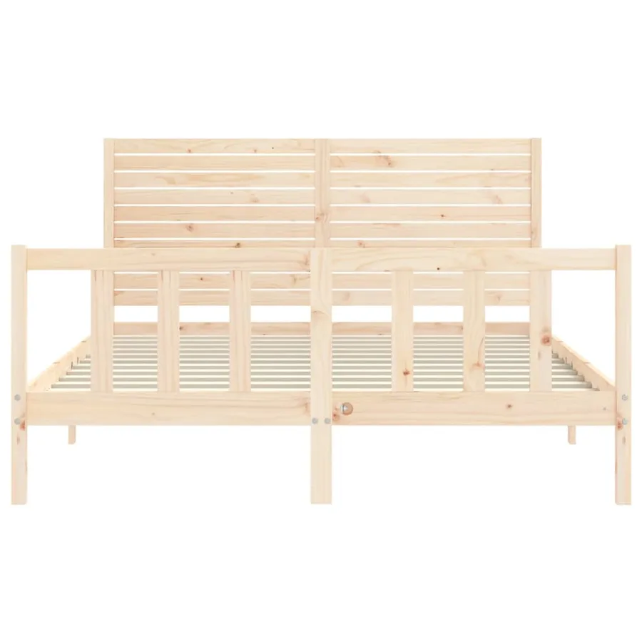 Cadre de lit sans matelas 160x200 cm bois massif de pin - 6