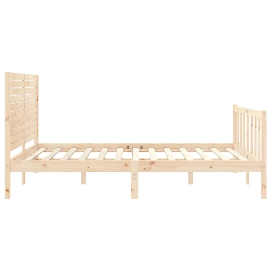 Cadre de lit sans matelas 160x200 cm bois massif de pin - 7