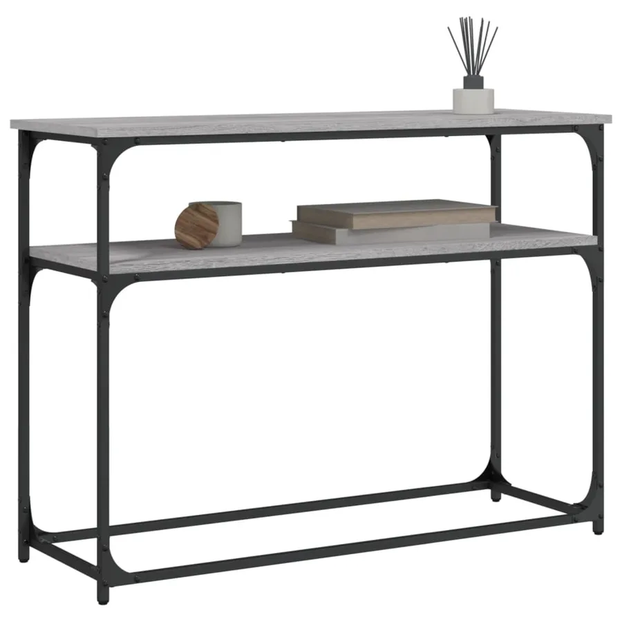 Table console sonoma gris 100x35,5x75 cm bois d'ingénierie - 3