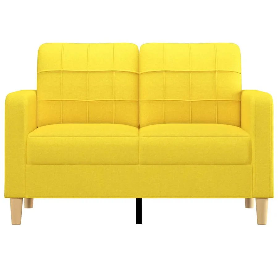 Canapé à 2 places Jaune clair 120 cm Tissu - 3