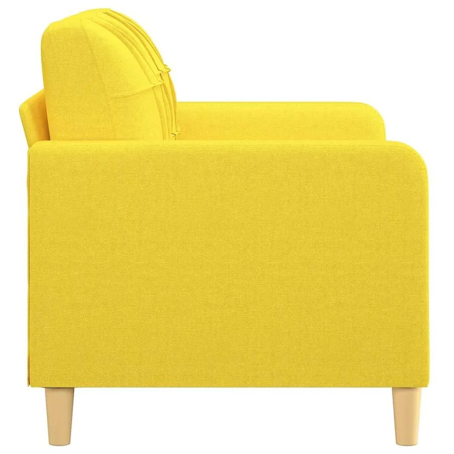 Canapé à 2 places Jaune clair 120 cm Tissu - 4