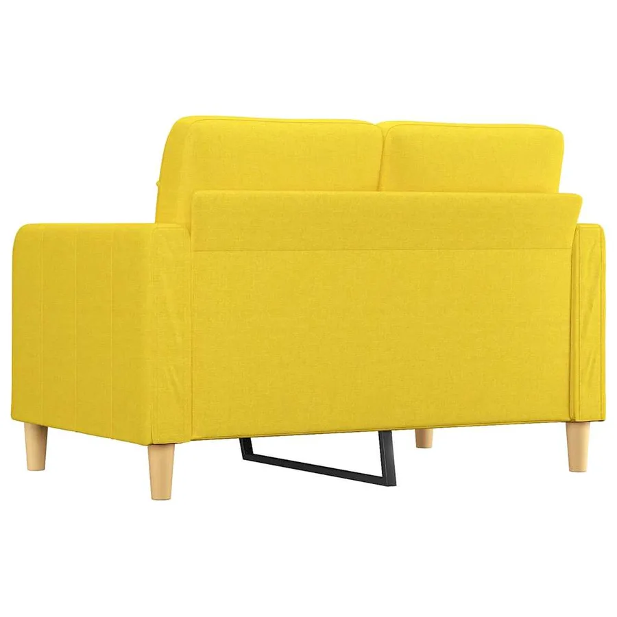 Canapé à 2 places Jaune clair 120 cm Tissu - 5