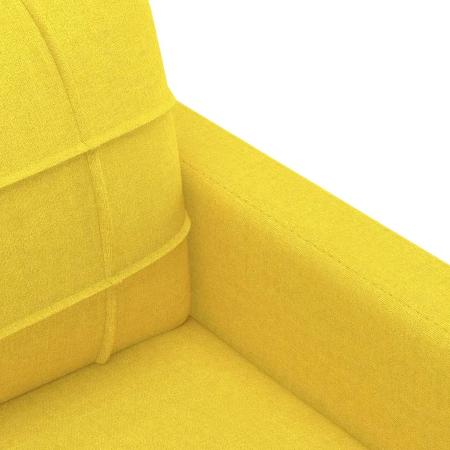 Canapé à 2 places Jaune clair 120 cm Tissu - 6