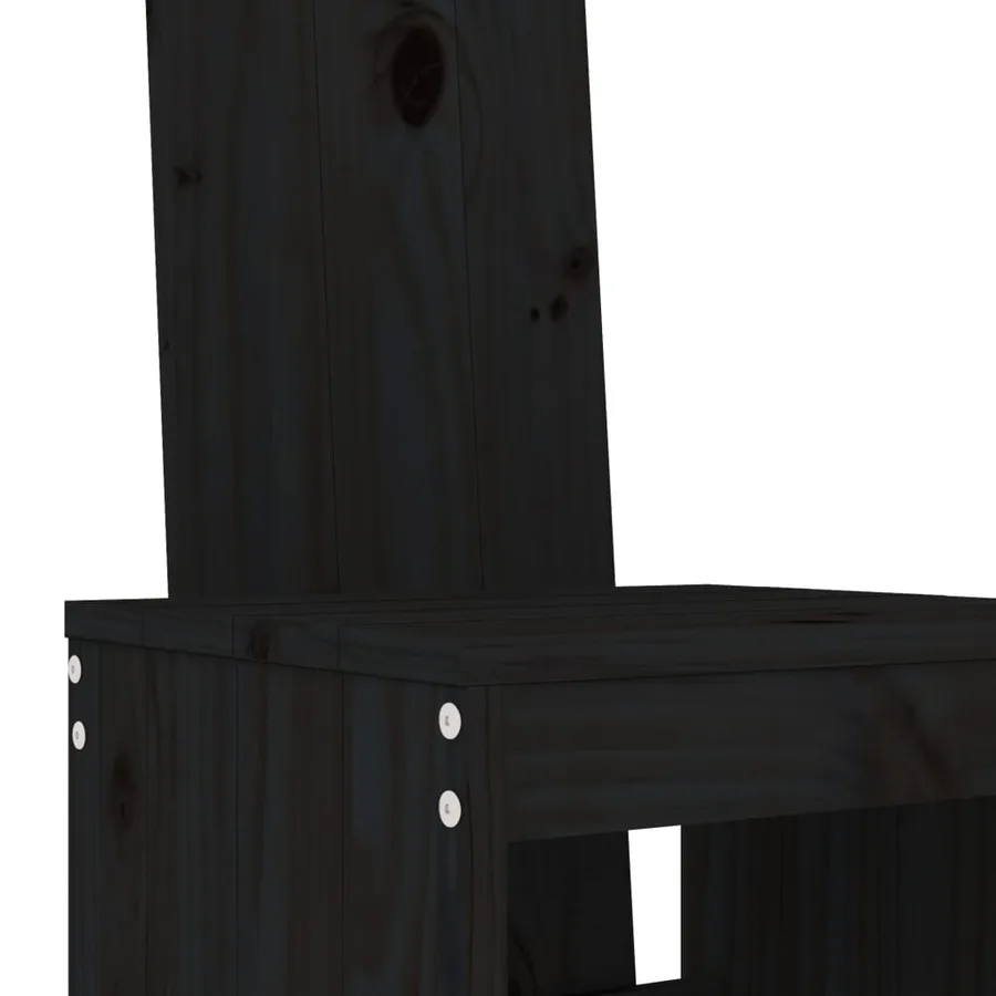Ensemble de bar de jardin 5 pcs noir bois de pin massif - 5