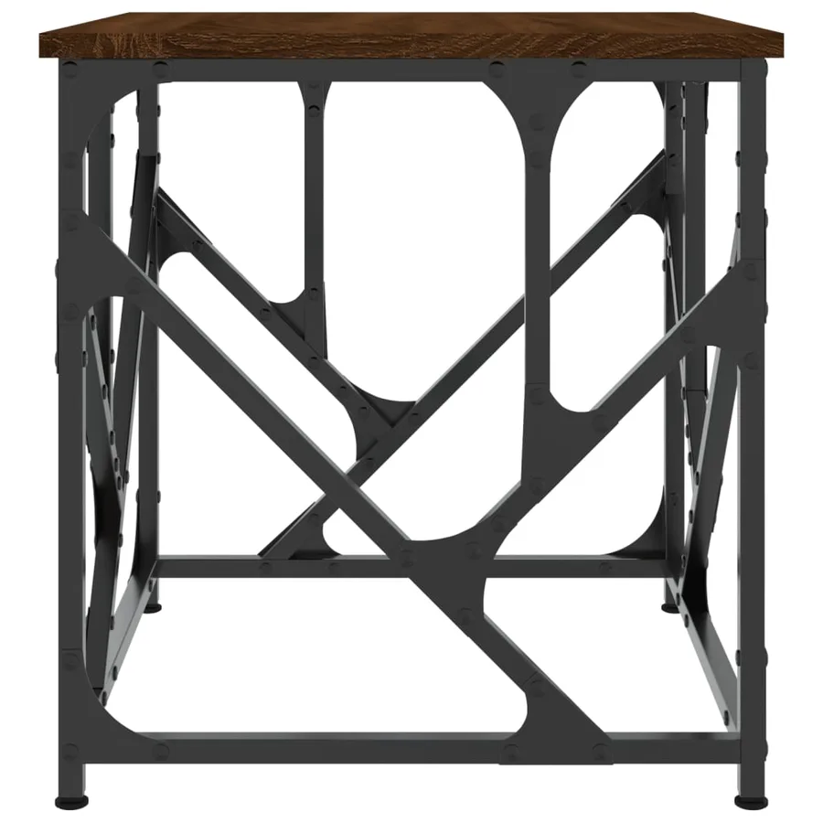 Table basse chêne marron 45x45x47,5 cm bois d'ingénierie - 5