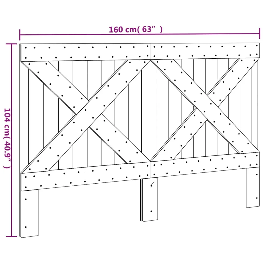 Tête de lit 160x104 cm bois massif de pin - 7