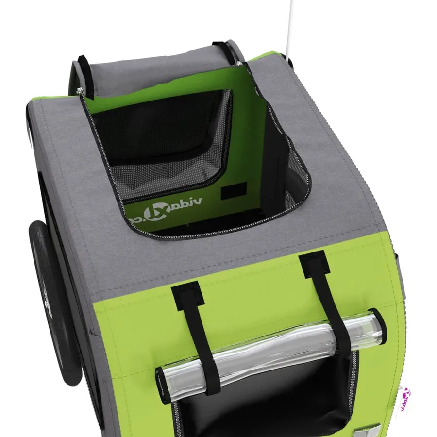 Remorque de vélo pour animaux de compagnie vert et gris - 11