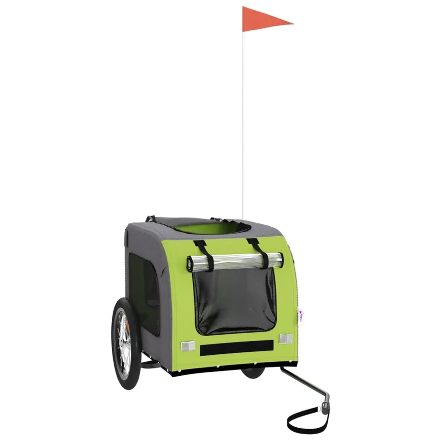 Remorque de vélo pour animaux de compagnie vert et gris - 3