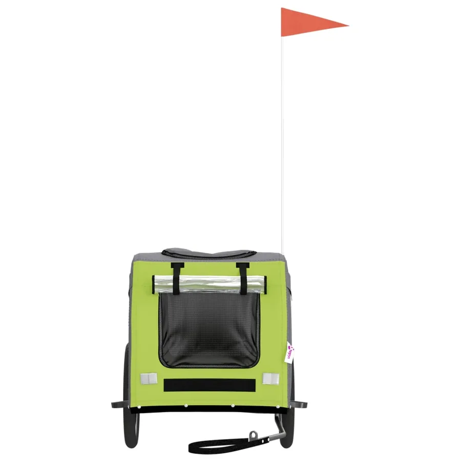 Remorque de vélo pour animaux de compagnie vert et gris - 4