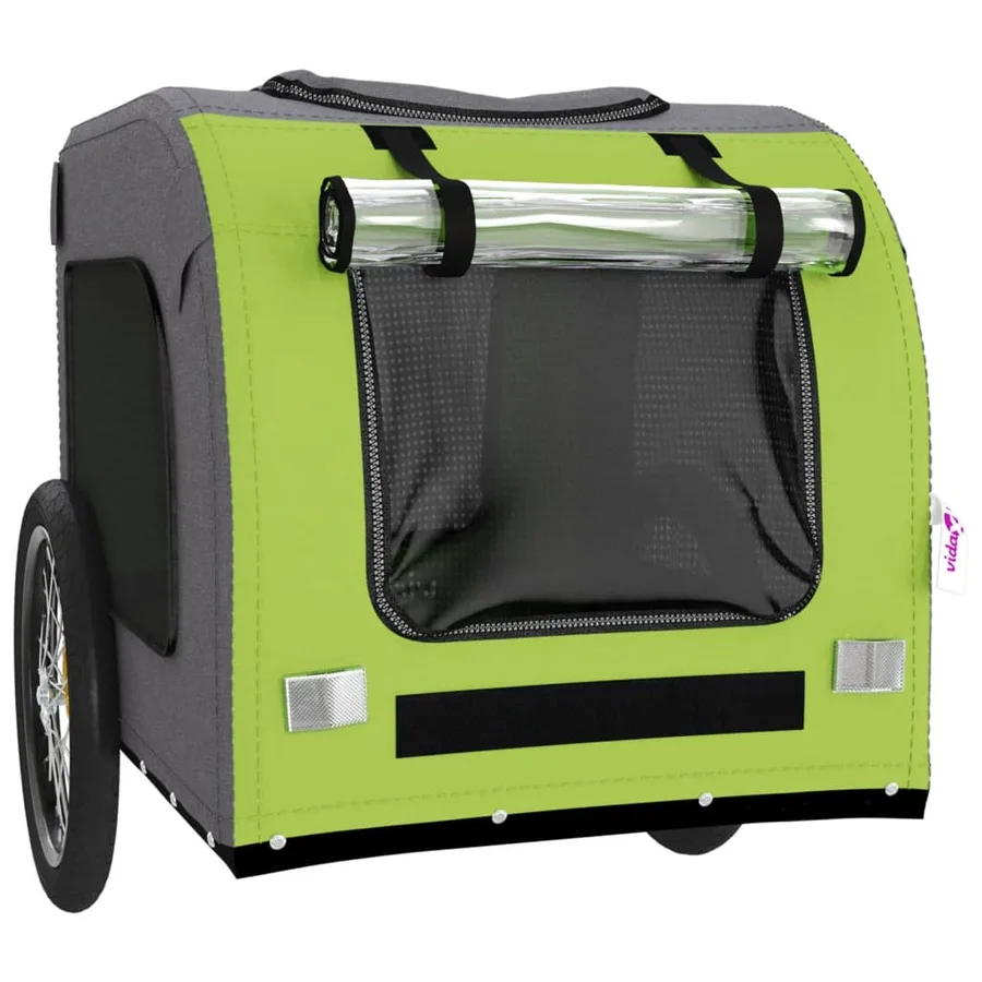 Remorque de vélo pour animaux de compagnie vert et gris - 5