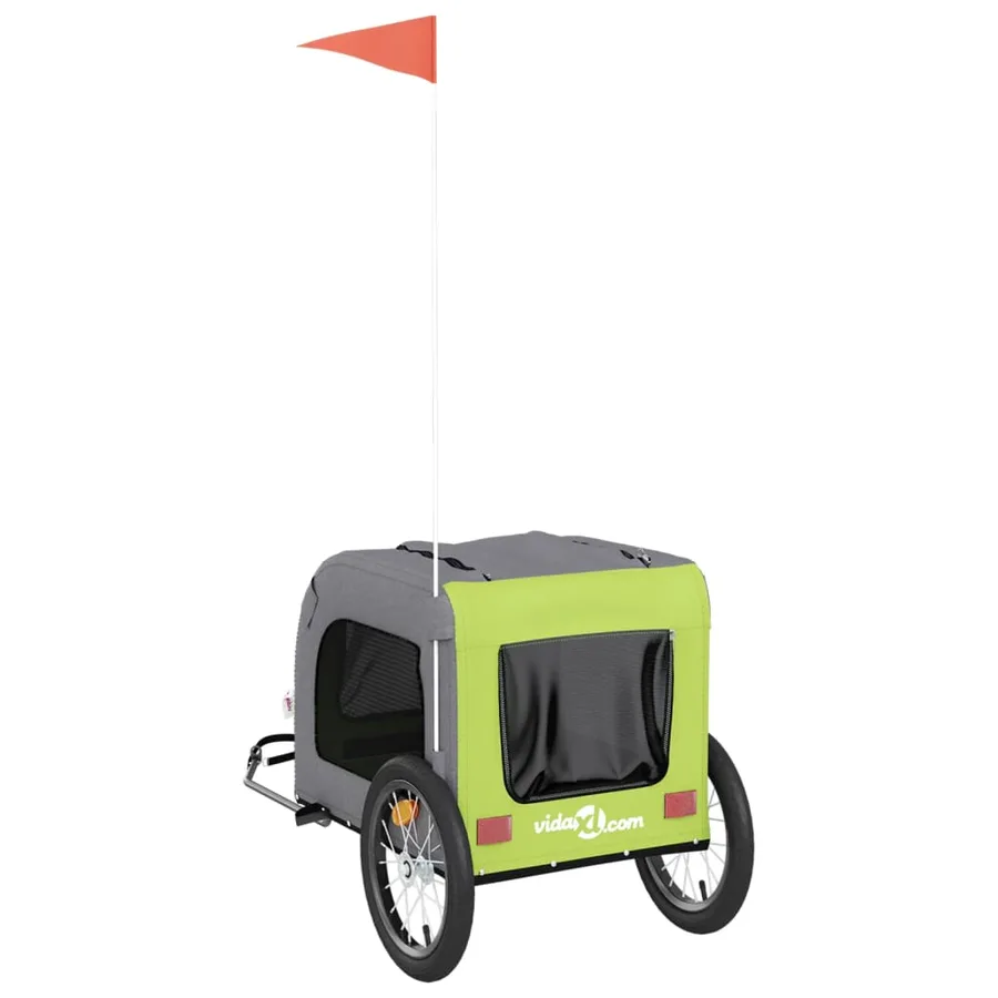 Remorque de vélo pour animaux de compagnie vert et gris - 8