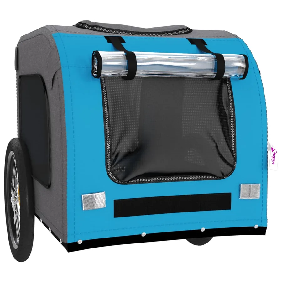 Remorque de vélo pour animaux de compagnie bleu et gris - 5