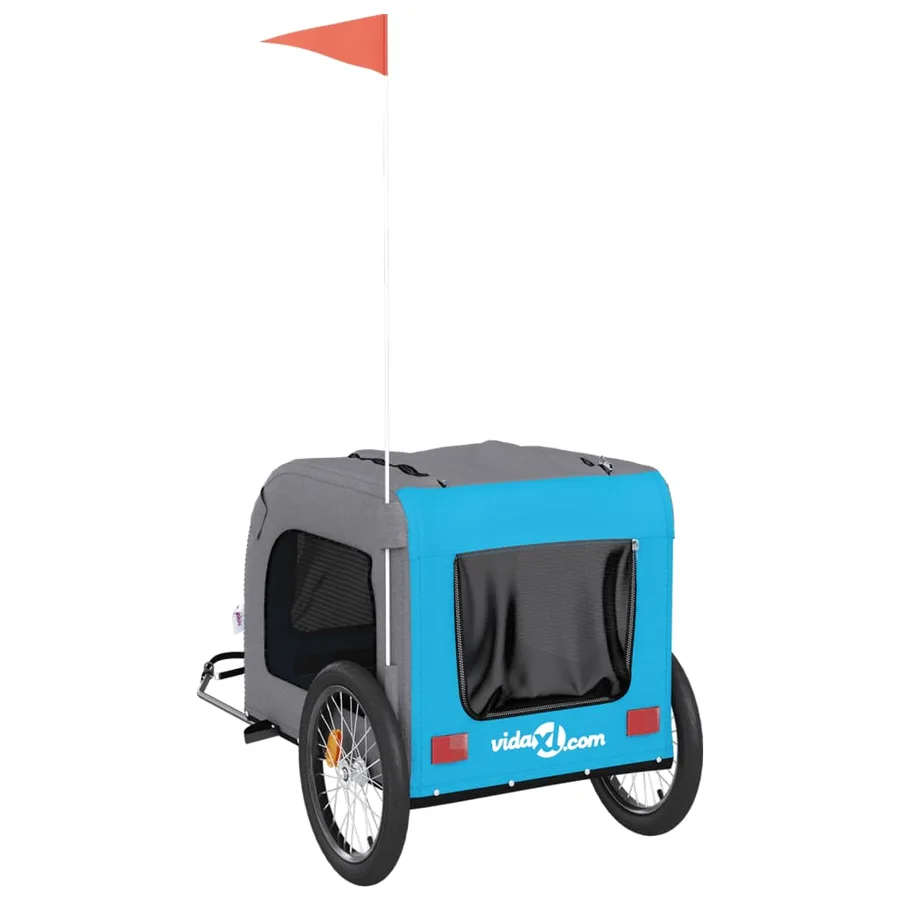Remorque de vélo pour animaux de compagnie bleu et gris - 8