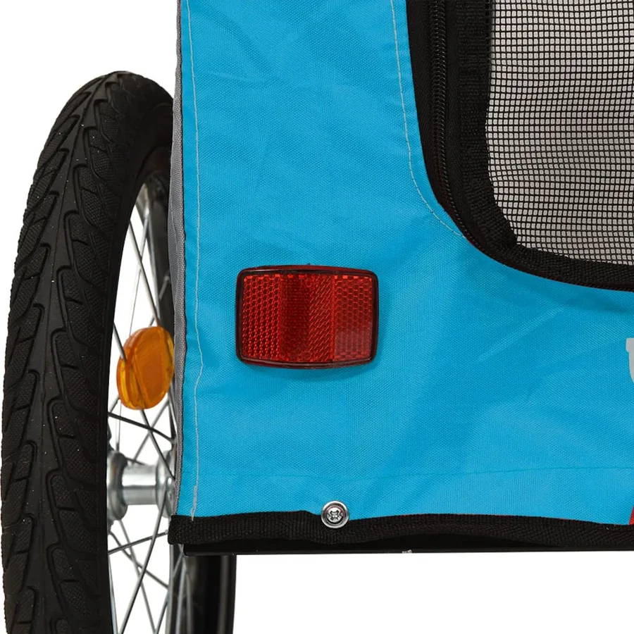 Remorque de vélo pour animaux de compagnie bleu et gris - 9