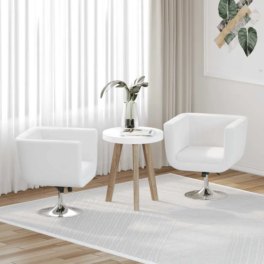 Chaises de bar lot de 2 blanc similicuir