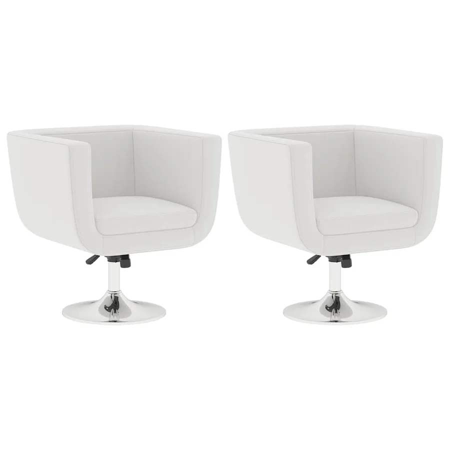 Chaises de bar lot de 2 blanc similicuir - 2