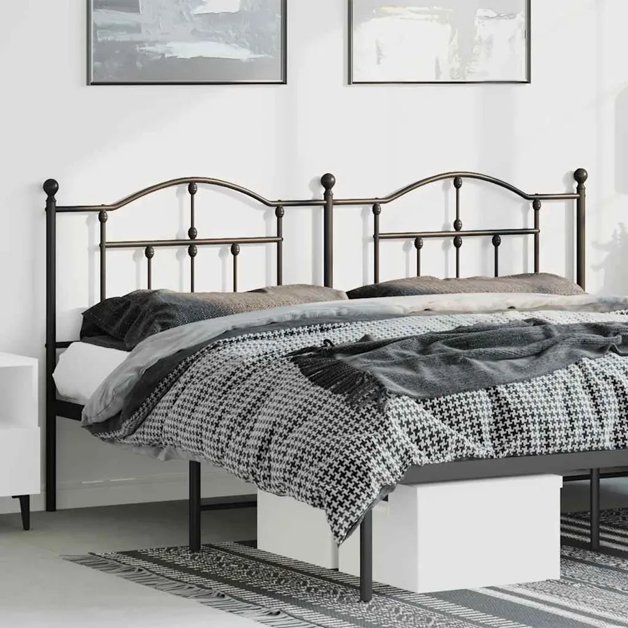 Tête de lit de remplacement métal noir 193 cm