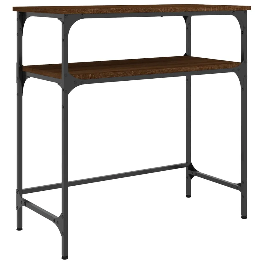 Table console chêne marron 75x35,5x75 cm bois d'ingénierie - 2