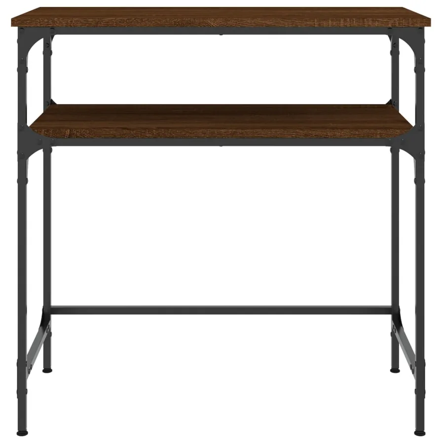 Table console chêne marron 75x35,5x75 cm bois d'ingénierie - 4