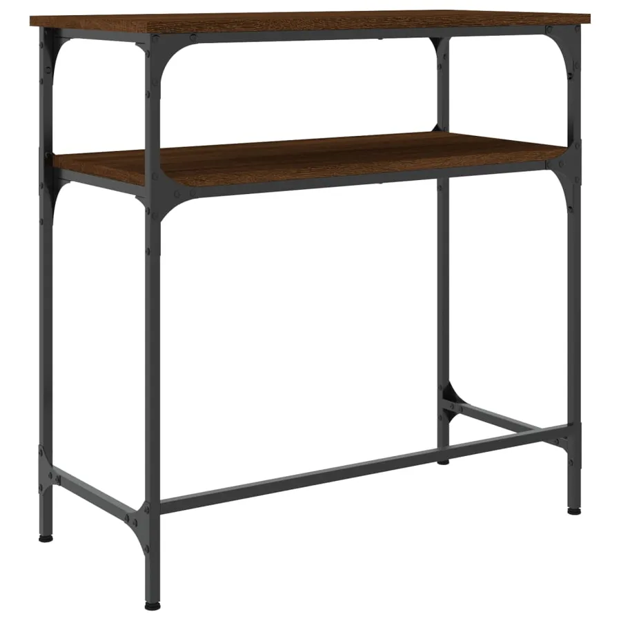 Table console chêne marron 75x35,5x75 cm bois d'ingénierie - 6