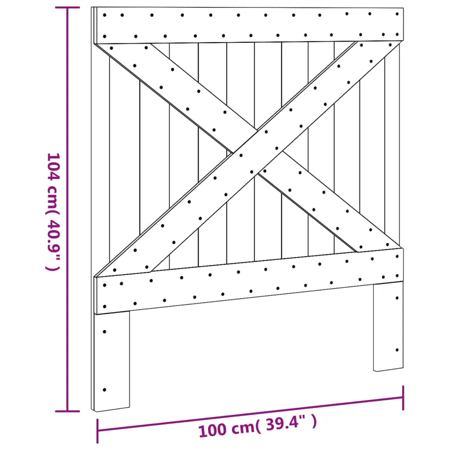 Tête de lit 100x104 cm bois massif de pin - 7