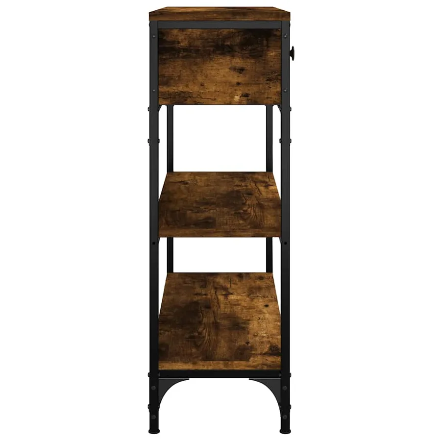Table console chêne fumé 72,5x25x75 cm bois d'ingénierie - 6