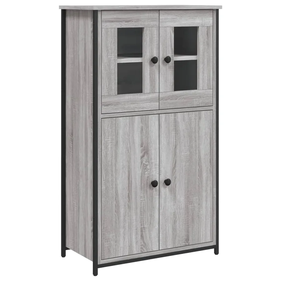 Buffet haut sonoma gris 62x32x106,5 cm bois d'ingénierie - 2