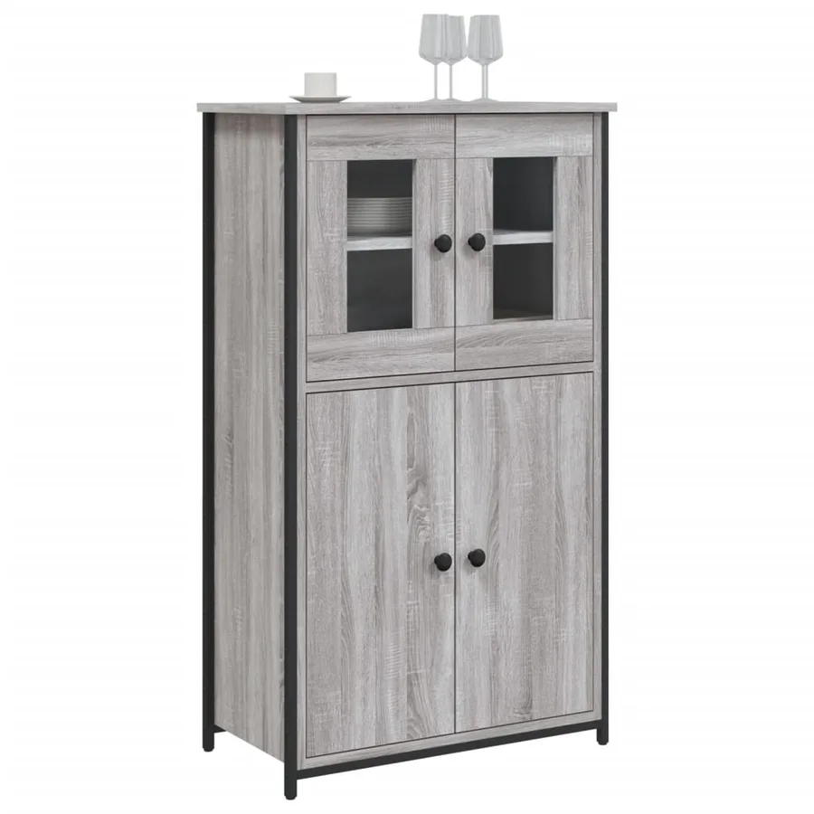 Buffet haut sonoma gris 62x32x106,5 cm bois d'ingénierie - 3