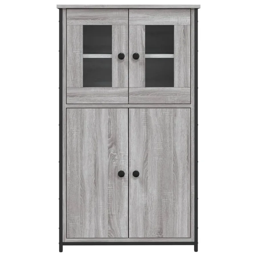 Buffet haut sonoma gris 62x32x106,5 cm bois d'ingénierie - 5