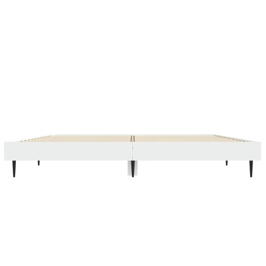 Cadre de lit sans matelas blanc 135x190 cm bois d'ingénierie - 6